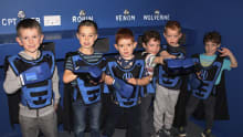 Kids ready for laser tag at Wee Heroes in Falkirk