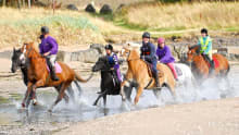 People riding horses at Scholland Equestrian at Kilconquhar in Elie