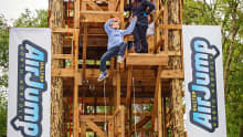 Boy doing air jump at Hilltop Outdoor Centre in Sheringham