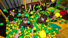 Staff in ball pit at Jungle Kids in Leeds