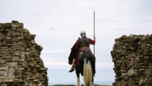 Knight on horse at Scarborough Castle