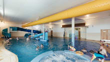 Kids play in the swimming poo at the seahorse
