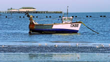 Boat at Martello Bay Beach in Clacton On Sea