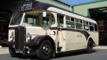 Historic bus at Oxford Bus and Morris Motors Museums in Witney