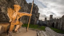 Wooden guard at Conwy Castle