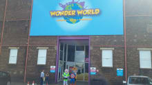 Mascots outside Wonder World Soft Play Edinburgh