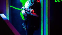 Girl playing laser tag at Laser Quest Portsmouth