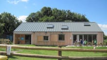 Picnic tables at Lawrence Weston Community Farm in Bristol