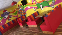 Cafe seating area at Funky Town in Chester