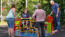Visitors in The Thames Valley Adventure Playground at Maidenhead