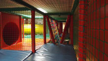 Inside soft play frame at Monkey Madness Clydebank