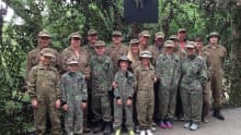Families playing at Pembrokeshire Laser Combat in Llanteg