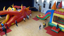 Dragon and castle inflatables at Verwood Hub Community & Leisure