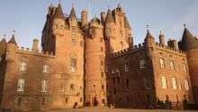 Outside view of Glamis Castle in Forfar