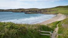 Hill top view of Whitesands Bay in St Davids