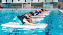 People exercising in pool at Northcroft Leisure Centre and Lido in Newbury