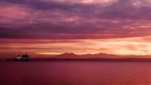 Sunset at Wemyss Bay Beach
