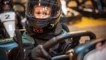Boy on go kart at Absolutely Karting in Maidenhead