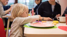 Boy painting at Apple Tree Studio in East Horsley