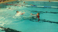 People swimming at Sheerness Swimming Pool