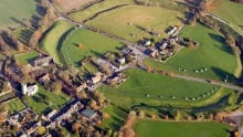 Aerial view of Alexander Keiller Museum in Avebury
