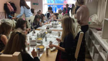 Kids painting crafts at Kilnwood Studio in Uckfield