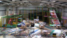 Indoor soft play frame and seating area at Playhouse Gainsborough