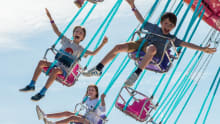 Kids enjoying a ride at Harbour Park, Littlehampton