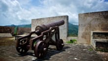 Iron cannon at Fort Charlotte in Shetland Isles