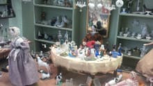 Antique doll scene inside Ilkley Toy Museum