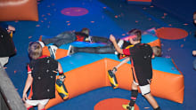 Kids playing Nerf War at Nerf Zone Matlock Bath