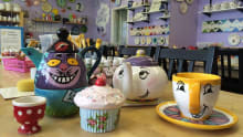 Finished crafts at Flying Saucers Pottery Painting Cafe in Warminster