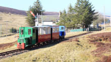 Train at The Leadhills and Wanlockhead Railway