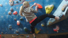 Woman on climbing wall at The Climbing Works in Sheffield