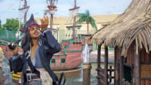 Statue of Jack Sparrow at Adventure Golf Island Dunfermline