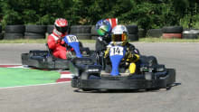 People go kart racing at Brentwood Karting