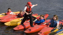 Kids in kayaks at Leeds Sailing and Activity Centre 