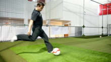 Man playing football at Pure Skill in Galway