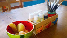 Painting supplies at Art & Mor Paint Your Own Pottery in Kenmare