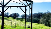 A swing set at Habberly Trail in Kidderminster