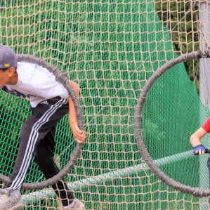 Children exploring the nets at Gripped London
