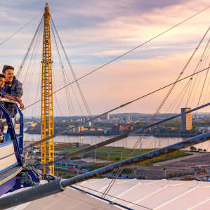 Family admiring the sunset from the top of the O2 Arena London