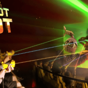 opponents playing robot riot game