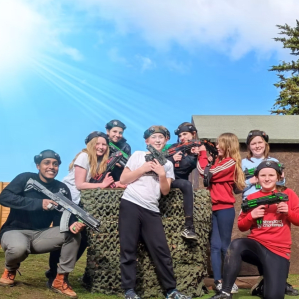 Group of friends enjoying outdoor activities together