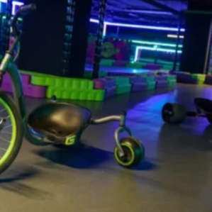 green and black drift bikes