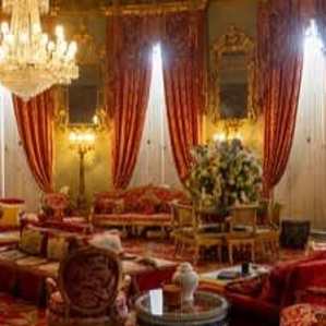 Ornate interior of a Regency state room with period furniture