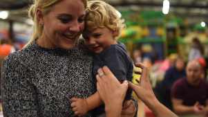 Mum and son at Monkey Bizness Indoor Play Centre in Lewes