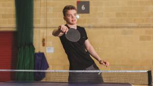 Guy playing table tennis at Silksworth Community Pool, Tennis & Wellness Centre in Sunderland