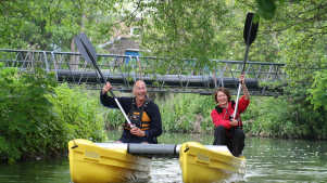 Couple in KataKanu at Channel Adventure in Taunton