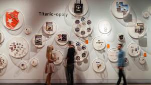 Titanic wall display at SeaCity Museum in Southampton